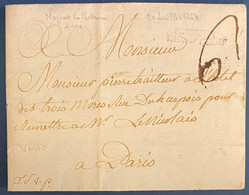 Lettre Du 20 Juillet 1763 Griffe Sur 2 Lignes De Nogent Le Rotrou Petit Modèle Pour PARIS Taxe 6 Sols TTB - ....-1700: Précurseurs
