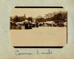 Concarneau * Le Marché * Photo Albuminée Circa 1900 Format 12x9cm - Concarneau