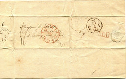 1831 Letter From England To Liege (Belgium) With Large Content - Many Marks In BROWN !! RR VU TRANSIT Boxed Cancel !! - ...-1840 Préphilatélie