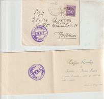 132-Amgot-Occupazione Alleata Sicilia-Bustina X Biglietto Da Visita Con 50c Angolo Foglio Da Alcamo X Palermo - Occ. Anglo-américaine: Sicile