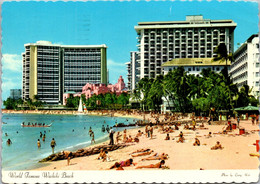 Hawaii Waikiki Beach Showing Hotels 1979 - Honolulu