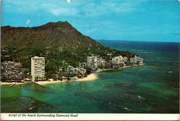 Hawaii Waikiki Beach Aerial View Of The Beach Surrounding Diamond Head 1979 - Honolulu