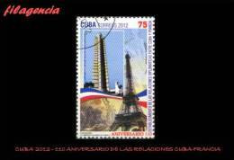 USADOS. CUBA. 2012-24 110 ANIVERSARIO DE LAS RELACIONES DIPLOMÁTICAS CUBA-FRANCIA - Usados