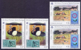 Uruguay 2006 MNH 2v Pair, Bees, Birds, Ostrich, Europa, Stamp On Stamp, CEPT - Struisvogels