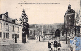 CPA - FRANCE - 72 - CHATEAU DU LOIR - Place De L'église - La Poste - Chateau Du Loir