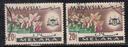 20c Colour Variety, Orchid, Orchids, Melaka, Malaya, Used 1965 - Malacca