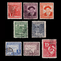 ANDORRA.CORREO ESPAÑOL.1935-43.Tipos.9 Valores.Usado - Oblitérés