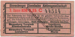 Deutschland - Strausberg - Strausberger Eisenbahn Aktiengesellschaft - Fahrschein 3. Zone RM 0,25 - Europe