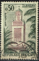 FR VAR 57 - FRANCE N° 1238 Obl. Mosquée De Tlemcen Variété Feuilles De Palmier Et Haut De La Tour Verts - Usati