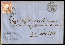 Antichi Stati Italiani - Province Napoletane - 5 Grana (21) Su Lettera Da Napoli A Livorno Del 28.4.1862 - Other & Unclassified
