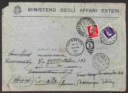 Regno - Vittorio Emanuele III - Busta Da Roma A Mantova Del 24.6.1937 Col 50 Cent (251) Fatta Proseguire Per Gli USA Con - Other & Unclassified