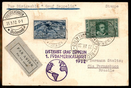 Regno - Vittorio Emanuele III - Posta Aerea - 1932 (21 Marzo) - Zeppelin - 1° Sudamerikafahrt  - Cartolina Da Milano A P - Other & Unclassified