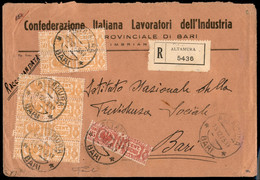 Regno - Vittorio Emanuele III - Pacchi Postali - Raccomandata Da Altamura A Bari Del 13.12.1943 Con Affrancatura Multipl - Other & Unclassified