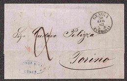 PREFILATELICHE - 1862 - Piccolo Lotto Di 5 Lettere Da Bologna Più 1 Da Genova - Interessanti Testi All'interno - Autres & Non Classés