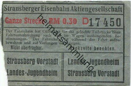 Deutschland - Strausberg - Strausberger Eisenbahn Aktiengesellschaft - Ganze Strecke Fahrschein RM 0.30 - Europa