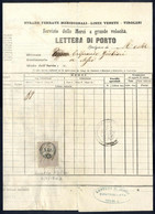 Cover 1863, Lettera Di Porto Delle "strade Ferrate Meridionali Linee Venete-Tirolesi" Da Mestre Il 11.7 Per Verona - Lombardy-Venetia