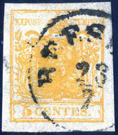 O 1850, 5 Cent. Arancio, Usato, Splendido, Firmato Colla, Sass. 1h / 300,- - Lombardije-Venetië