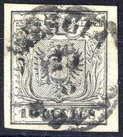 O 1850, " 10 Cent. Grigio Argenteo", Prima Tiratura, Splendido Esemplare Con Ottimi Margini, Usato, Firmato Seitz (Sass. - Lombardy-Venetia