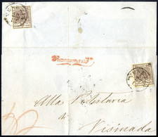 Cover 1850, Raccomandata Da Venezia Per Visinada Affrancata Recto - Verso Con 30 Cent., Annullo "Raccomandata" In Rosso  - Lombardije-Venetië