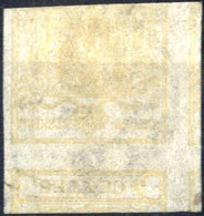 O 1850, 5 Cent. Giallo Ocra Con Stampa Recto Verso Capovolta Di Quattro Parti Del Francobollo, Usato Milano, Splendido,  - Lombardije-Venetië