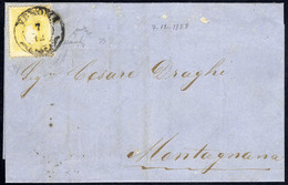 Cover 1858, 2 Soldi Giallo, Primo Tipo, Su Circolare Da Verona 7.12.1859, Cert. Diena (Sass. 23 - ANK 6I) - Lombardo-Venetien