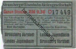 Deutschland - Strausberg - Strausberger Eisenbahn Aktiengesellschaft - Ganze Strecke Fahrschein RM 0.30 - Europa