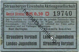 Deutschland - Strausberg - Strausberger Eisenbahn Aktiengesellschaft - Ganze Strecke Fahrschein RM 0.30 - Europe