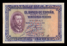 España Spain 25 Pesetas San Francisco Xavier 1926 Pick 71 T.421 MBC VF - 1-2-5-25 Pesetas