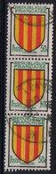 FR VAR 59 - FRANCE N° 1044 Tryptique Obl. Variété Jaune Décallé Et Impression Noire Lourde - Gebraucht