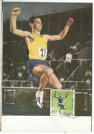 ESPAÑA SPAIN TARJETA JUEGOS OLIMPICOS DE TOKYO 1964 SALTO LONGITUD ATLETISMO - Springreiten