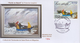 Enveloppe   FDC   1er   JOUR    SAINT  PIERRE  Et  MIQUELON    Partir  En   Dégrat    De  Francine   LANGLOIS     2008 - FDC