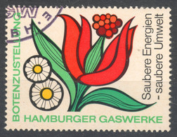 Flower - GAS Clean Energy Gasworks PROPAGANDA Cinderella Vignette Label 1973 GERMANY Hamburg Saubere Energie Gaswerke - Gas