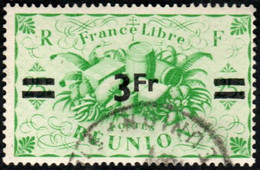 Réunion Obl. N° 257- Détail De La Série De Londres Surchargé 3F Sur 25c Vert - Productions - Oblitérés