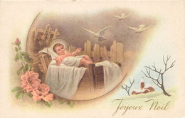 CPA Joyeux Noel - Jesus Dans La Creche - Colombes - Sonstige & Ohne Zuordnung