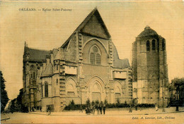 Orléans * Place De L'église St Paterne * Cpa Toilée Colorisée - Orleans