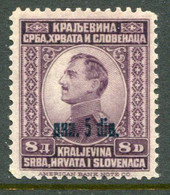 YUGOSLAVIA 1924 Surcharge 5 D./ 8 D. Definitive MNH / *.  Michel 175 - Nuovi