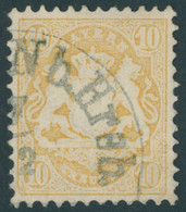 BAYERN 35 O, 1875, 10 Kr. Dunkelchromgelb, Wz. 2, Kabinett, Gepr. Schmitt, Mi. (320.-) - Bavaria