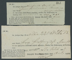 BRAUNSCHWEIG HELMSTAEDT, L1, 2 Verschiedene Postscheine (1841/3), Pracht - Vorphilatelie
