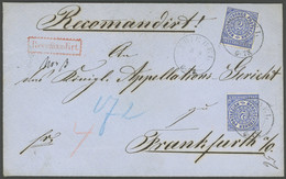 NDP 5 BRIEF, 1868, 2 Gr. Blau, 2x Auf Reco-Brief Von TRIEBEL Nach Frankfurt A.O., Pracht - Other & Unclassified
