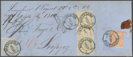 NDP 15,17,18 BRIEF, 1870, 5 Gr. Olivbraun Im Waagerechten Paar Und Einzelmarke Mit 1/2 Gr. Orange Auf Paketbegleitbrief  - Other & Unclassified