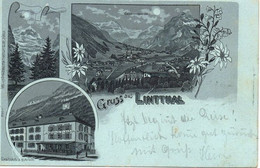 LITHO Gruss Aus LINTHAL Gasthaus Klausen Gel. 1902 N. Zürich Stempel Gasthof Klausen - Linthal