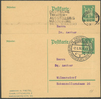 SST 1919-1932 MAGDEBURG DEUTSCHE THEATER-AUSSTELLUNG, 2.1.1926, 5 Pf. Adler Ganzsachenkarte, Pracht - Covers & Documents