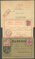 ZEPPELINPOST 10DA BRIEF, 1912, 10 Pf. Flp. Am Rhein Und Main Mit 10 Pf. Zusatzfrankatur Auf Flugpostkarte, Sonderstempel - Luft- Und Zeppelinpost