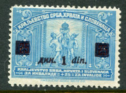 YUGOSLAVIA (SHS) 1922 1 D. Surcharge On War Charity Brown-lilac Overprint MH / *.  Michel 164b - Nuovi