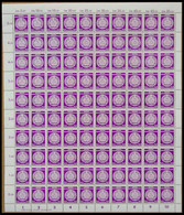 DIENSTMARKEN A D 26XII **, 1954, 50 Pf. Dunkelpurpur Im Bogen (100) Mit Druckvermerk, Postfrisch, Pracht, Mi. 321.- - Sonstige & Ohne Zuordnung