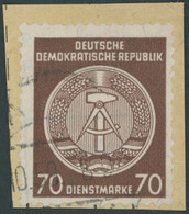 DIENSTMARKEN A D 41yAY BrfStk, 1958, 70 Pf. Rötlichbraun, Wz. 3Y, Gefasertes Papier, Prachtbriefstück, Gepr. König, Mi.  - Sonstige & Ohne Zuordnung