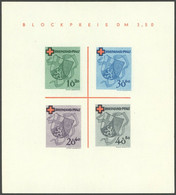 RHEINLAND PFALZ Bl. 1I/I (*), 1949, Block Rotes Kreuz, Type I: Roter Punkt Unterhalb L In Blockpreis, Pracht, Mi. 120.- - Other & Unclassified