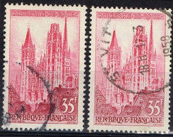 FR VAR 63 - FRANCE N° 1129 Obl. Variété De Teintes - Gebraucht