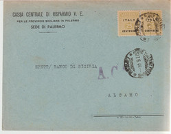 141-Amgot-Occupazione Alleata Sicilia-Busta Intestata C.C.R.V.E.-Palermo-coppia 25c Su Frontespizio-x Caltanissetta. - Occup. Anglo-americana: Sicilia