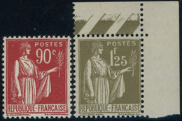 FRANKREICH 279,281 **, 1932, 90 C. Dunkelrot Und 1.25 Fr. Dunkeloliv, Postfrisch, 2 Prachtwerte, Mi. 220.- - Other & Unclassified